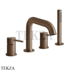 Gessi 316 BATH Смеситель для ванны на 4 отверстия 54037-708, Copper Brushed