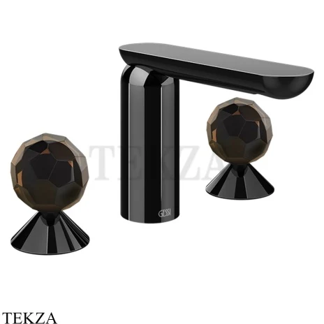 Gessi Perle Смеситель для раковины на 3 отв., без гарнитура 74225-706, black хром глянец
