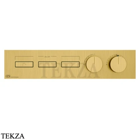 Gessi HI-FI Термостатический смеситель на 3 потока, внешняя часть 63014-716, золото Brushed