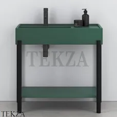 CIELO Plinio 85 Консоль с керамической раковиной и полкой, Muschio-черный