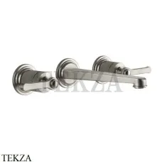 Gessi VENTI20 Смеситель для раковины на 3 отв. средний, внешняя часть 65091-149, Finox Brushed Nickel