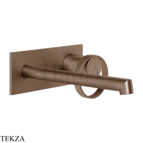Gessi ANELLO Смеситель для раковины на планке, длинным изливом, внешняя часть 63389-708, Copper Brushed PVD