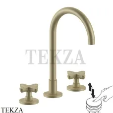Fantini Icona Classic Смеситель для раковины, с донным клапаном 53P6R007, Matt British Gold PVD