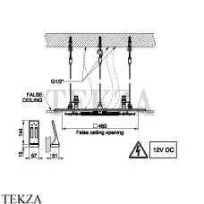 Gessi COLOUR Встраиваемая душевая система, 4 функции 57927-238, Mirror Steel, скрытая часть