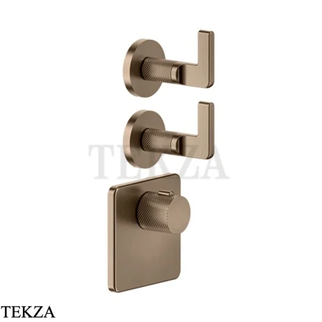 Gessi INCISO WELLNESS Термостат 2 выхода, внешняя часть 58214-761, Coffee Bronze Br. PVD
