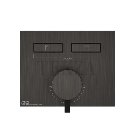 Gessi HI-FI Однорычажный смеситель, на 2 потока, внешняя часть 63079-707, black хром Brush