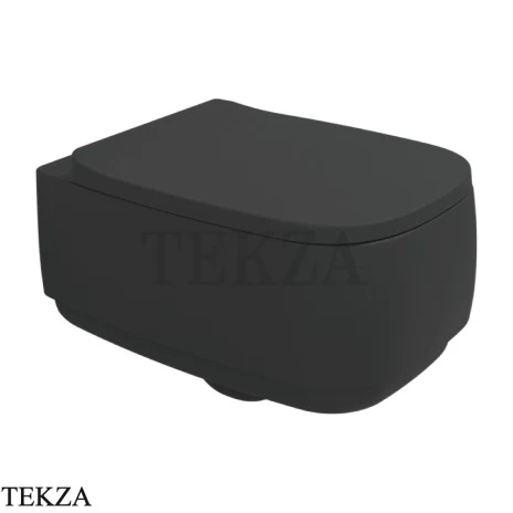 Flaminia Flag унитаз подвесной GoClean чаша без ободка FG118GCAR, чёрный Carbone матовый