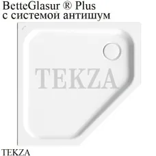 BETTE BetteCaro Душевой поддон из стали 80х80 см 5319-000 PLUS антишум, BetteGlasur ® Plus, белый глянец