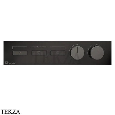 Gessi HI-FI Термостатический смеситель на 3 потока, внешняя часть 63014-706, black хром глянец