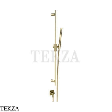Gessi Inverso Diamantato Штанга в комплекте с душевой лейкой и выводом 73641-710, Brass PVD