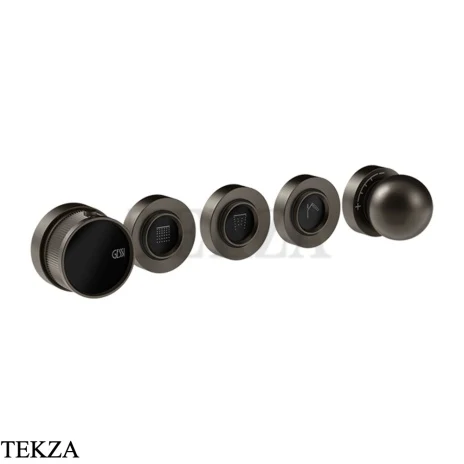 Gessi Perle Термостат для душа на 3 потока, внешняя часть 74034-707, black хром Brush