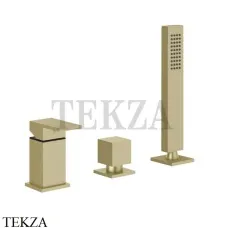 Gessi Rettangolo Смеситель для ванны без излива, 2 потока 20043-727, Brushed Brass