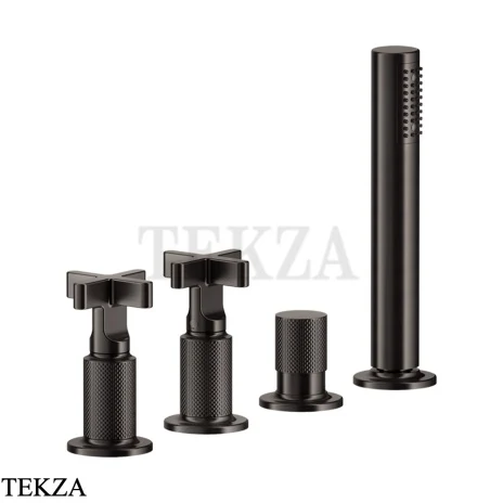 Gessi INCISO+ Смеситель для ванны без излива 58143-707, Black Metal Brushed PVD