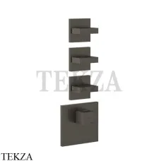 Gessi Rettangolo WELLNESS Термостат 3 выхода, внешняя часть 43216-707, Black Metal Brushed Gessi Rettangolo WELLNESS Термостат 3 выхода, внешняя часть 43216-707, Black Metal Brushed