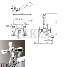 Nicolazzi TEIDE FOUR Смеситель для ванны с душем duplex 1902CR45, хром