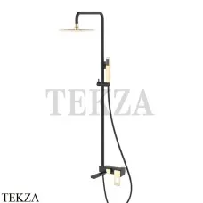 Boheme Q Душевая стойка с изливом, верхний душ, гарнитур 148-BG, Черный-золото