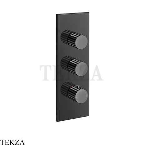 Gessi Incastri Термостат для душа 2 потока, внешняя часть 75314-706, black хром глянец