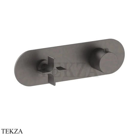 Fantini Flora Термостат для душа, 2 потока, внешняя часть 76P5J872B, Matt Gun Metal PVD
