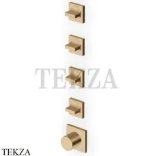 Zucchetti Aguablu Термостат для душа, 4 выхода, внешняя часть ZA5804.P31, brushed british gold PVD