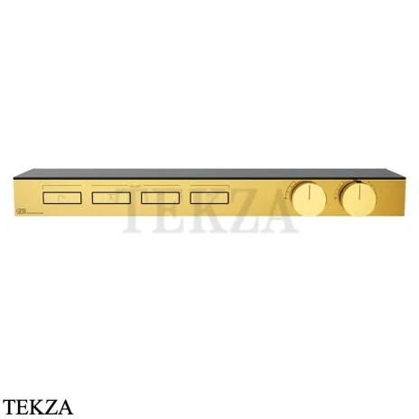 Gessi HI-FI Термостатический смеситель с полочкой, на 4 потока, внешняя часть 63026-246, золото глянец