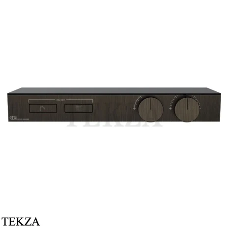 Gessi HI-FI Термостатический смеситель с полочкой, на 2 потока, внешняя часть 63022-187, бронза Aged
