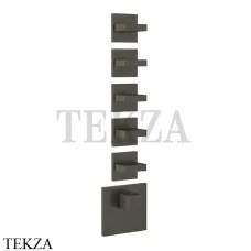 Gessi Rettangolo Wellness Термостат 5 выходов, внешняя часть 43220-707, Black Metal Brushed