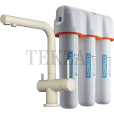 Omoikiri Nagano-GR-P + Pure drop Lite Комплект смеситель+фильтр 4044.8028P ваниль