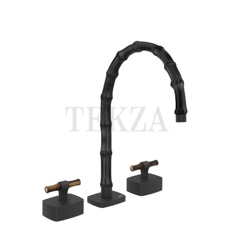 Gessi Jacqueline Смеситель для раковины на 3 отв., без донного клапана 77417-299, черный матовый