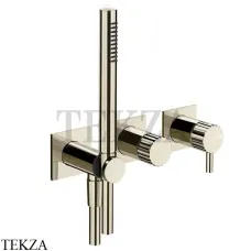 Gessi Incastri Смеситель для душа с гарнитуром, внешняя часть 75036-720, Nickel PVD