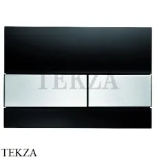 TECE Square Панель смыва для унитаза 9240806, стекло черный глянец, клавиши нержавеющая сталь