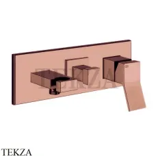 Gessi RETTANGOLO K Смеситель для душа (1 верх.душ/2 руч.душ), внешняя часть 53141-030, Copper глянец Gessi RETTANGOLO K Смеситель для душа (1 верх.душ/2 руч.душ), внешняя часть 53141-030, Copper глянец