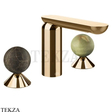 Gessi Perle Смеситель для раковины на 3 отв., без гарнитура 74155-735, бронза глянец