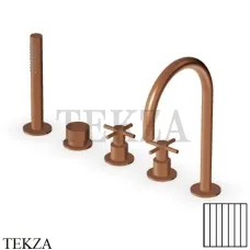 Zucchetti Helm Vertical Смеситель на борт ванны с гарнитуром ZHM511.XP91G2, brushed copper PVD