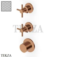 Zucchetti Helm Diagonal Термостат для душа на 2 потока, внешняя часть ZHM802.XP91G3, brushed copper PVD