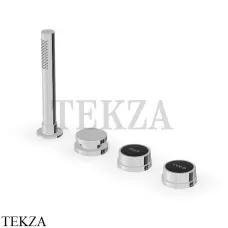 Zucchetti Savoir Смеситель для ванны с душевым гарнитуром ZSV484.CN, хром глянец-черный