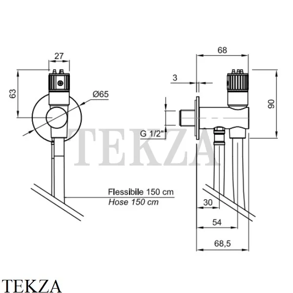 Antonio Lupi GIRO_SCHIZZO Гидроерш наружный сатинированный