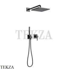 Keuco IXMO Душевой Kомплект № 4, на 2 потребителя, квадрат, верхний душ 250 мм 59603370002, черный матовый