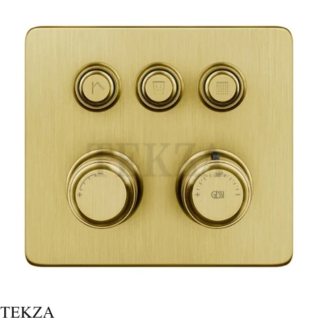 Gessi VENTI20 Термостатический смеситель на 3 потока, внешняя часть 65234-716, Gold Br. PVD