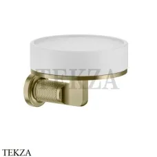 Gessi INCISO accessories Мыльница настенная, композит белый 58501-727, Brushed Brass