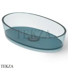 Dea Design Washbasins Раковина настольная овальная Glasstech DD9036 600 R11, Dark Blue R11