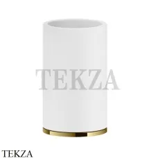 Gessi INCISO accessories Стакан настольный, композит белый 58531-246, Gold PVD
