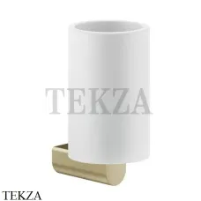 Gessi RILIEVO Стакан настенный, композит белый 59507-727, Brushed Brass Gessi RILIEVO Стакан настенный, композит белый 59507-727, Brushed Brass