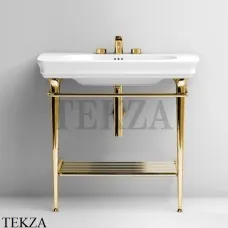 ArtCeram CIVITAS Металлическая консоль для раковины 90, полка решетка CIA008 73, золото глянец