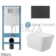 Aqueduto MACIO Plus Комплект унитаза торнадо c инсталляцией, кнопка хром глянец AQDS361T, Белый глянец