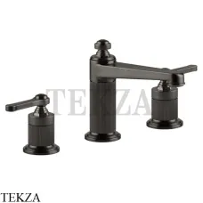 Gessi VENTI20 Смеситель для раковины на 3 отверстия средний, с донным клапаном 65012-707, Black Metal Brushed