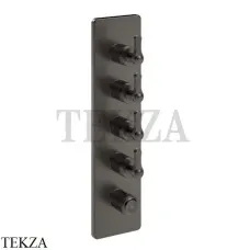 Gessi VENTI20 Термостат для душа, 4 потока, внешняя часть 65208-707, Black Metal Br. PVD