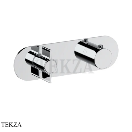 Fantini Flora Термостат для душа, 3 потока, внешняя часть 7602J973B, хром глянец