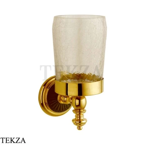 Boheme Palazzo Стакан для зубных щёток настенный 10154, золото глянец, тёмный керамический декор