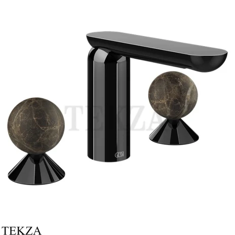 Gessi Perle Смеситель для раковины на 3 отв., без гарнитура 74115-706, black хром глянец