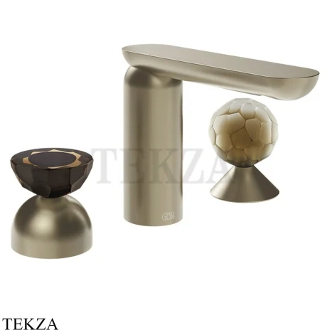 Gessi Perle Смеситель для раковины на 3 отв., без гарнитура 74848-149, нерж. сталь Brush / никель Brushed